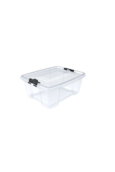 OEM Set of 3 storage boxes with lid, plastic, transparent, 45x35x21 cm