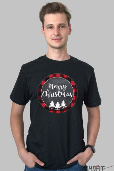 GILDAN Tricou De Craciun Merry Christmas Cu Brazi Barbat