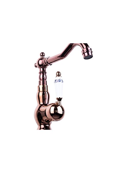 Trendy's Baterie lavoar, înălțime medie, rose, cu broderie ceramică