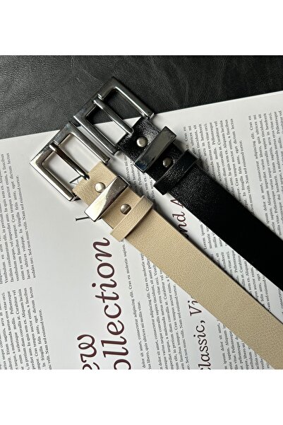 LİA KEMER 2 bucăți Knot Classic, cu model pătrat, centură cu cataramă arginti...