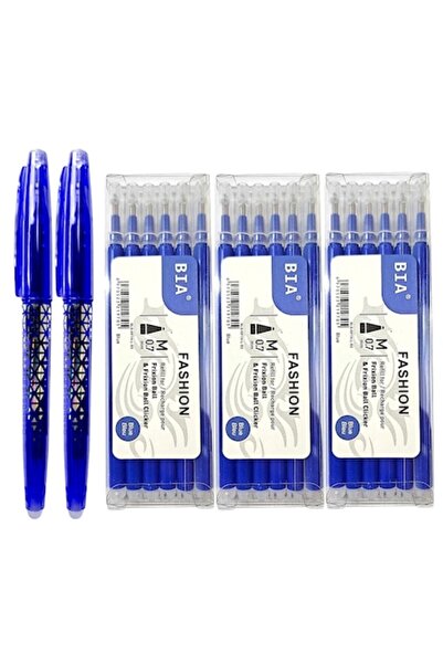 victiny Set de 2 pixuri roller BIA cu radieră, 0,7 mm și 18 rezerve, albastre