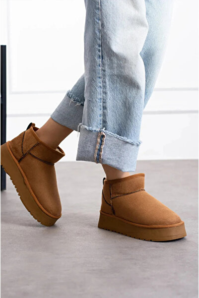 Verahed Thick High-Soled Fur-Lined Waterproof Sports Short Women's Boots Platform Sole