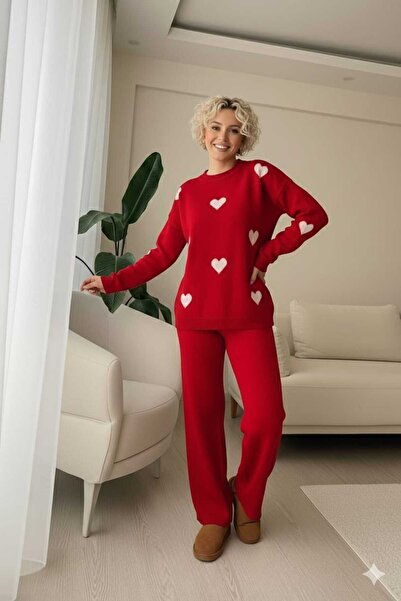 Cemre Life New Deux Heart Patterned Knitwear Set