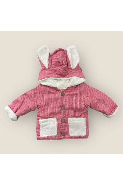 Minissa Rabbit Ear Plush Lined Winter Baby Coat Welsoft Fabric Cotton Inner Lining Warm Unisex
