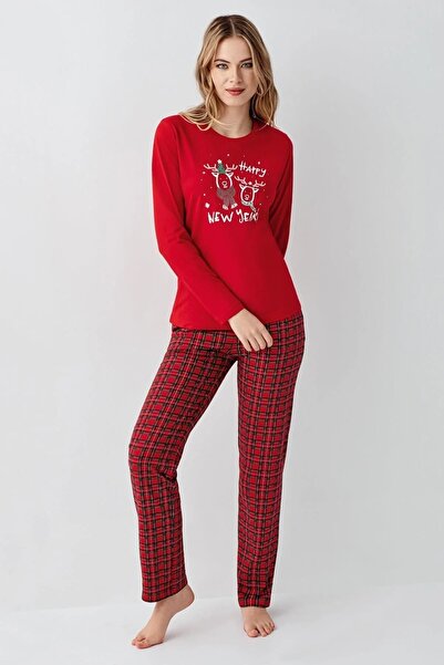 Arnetta Mother Daughter 100% Cotton Red Long Sleeve Pajamas Set 3514 (Add Pajamas to Cart Separately)