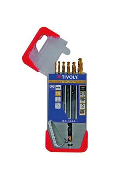 Tivoly 11453170002 Trusa burghie DIN 338, HSS, Steam TiN, 2,0-8,0 mm, 6 piese