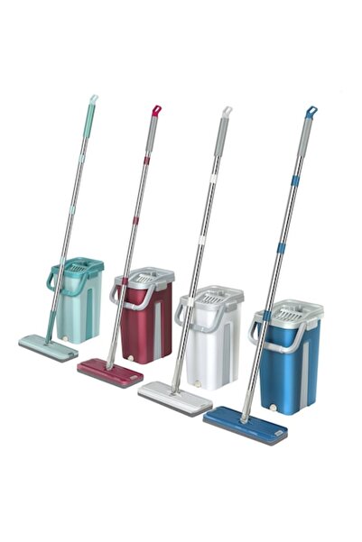 AB HOMES Flat Mop Set with 7.5 L Foldable Bucket, Microfiber Pads & Floor Brush