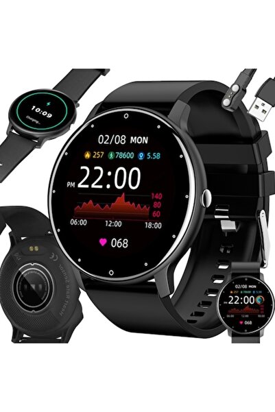 varioshop Ceas inteligent multifuncțional, Bluetooth, ecran tactil de 1,8", apeluri și notificări, ritm cardiac