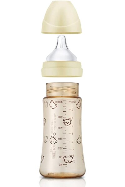 GROSMIMI PPSU Baby Bottle, Anti-Colic, Soft Silicone Nipple, BPA-Free, 10 oz (Bear Pure Gold)