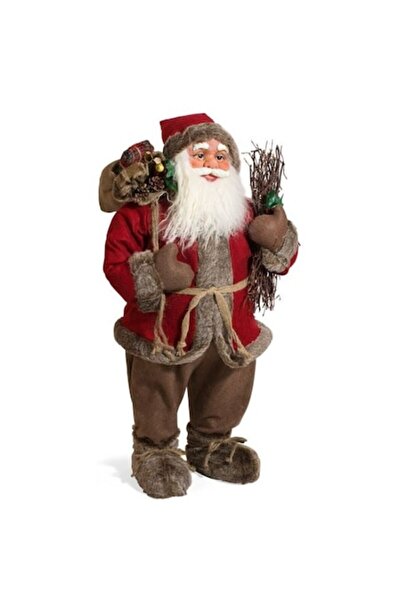 AB HOMES Decorative Figurine - Santa Claus with Gift Sack and Branches, 81 cm