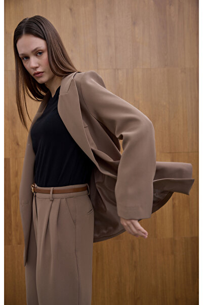 Birgül Bektaş Μπουφάν με βιζόν διπλό πέτο