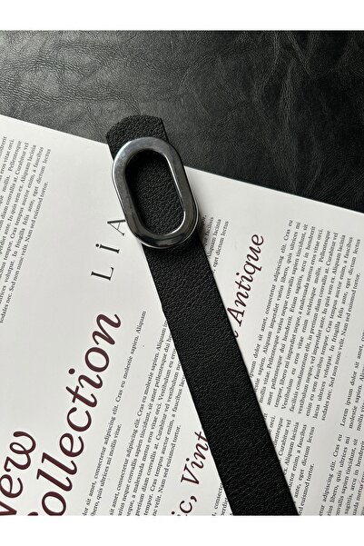 LİA KEMER 2-Pack Let O Letter Patterned Women's Silver Buckle Belt Coat Belt Dress Belt Trouser Belt