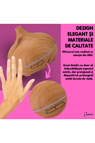 SDEPOT Aromatherapy humidifier, SDEPOT, with LED lights, air purifier, ultrasound, 300ml tank, cream