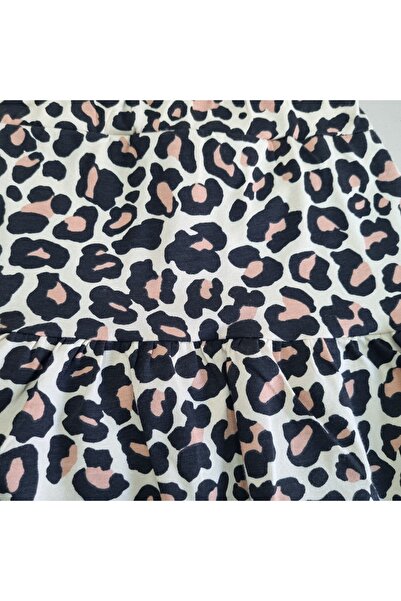 Uğur bebe Girls' 95% Cotton Leopard Print Shorts Skirt – Soft, Comfortable, and Trendy Casual Design