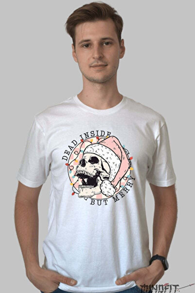 GILDAN Tricou De Craciun Craniu Festiv Cu Caciula Barbat