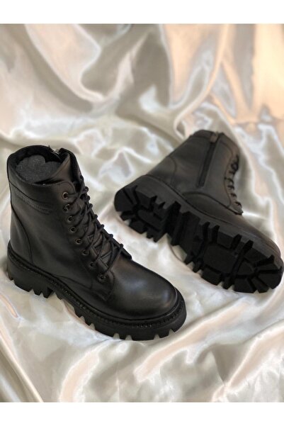 Hg Ayakkabı Diego Carlotti̇ Genuine Leather Black Casual Boots