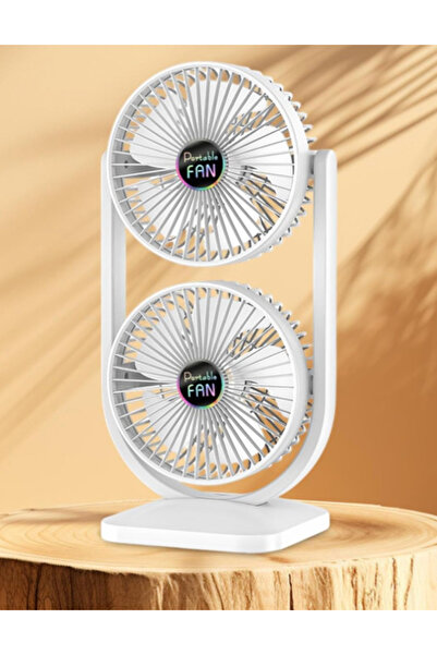 China Powerful 3-speed adjustable silent double-headed desk fan