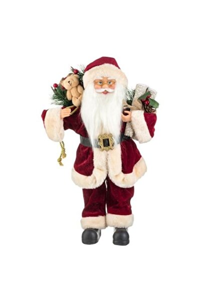 AB HOMES Figurină decorativă - Moș Crăciun în costum vișiniu, 45 cm