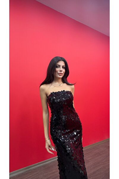 LOISY Γυναικείο φόρεμα μάξι με παγιέτες