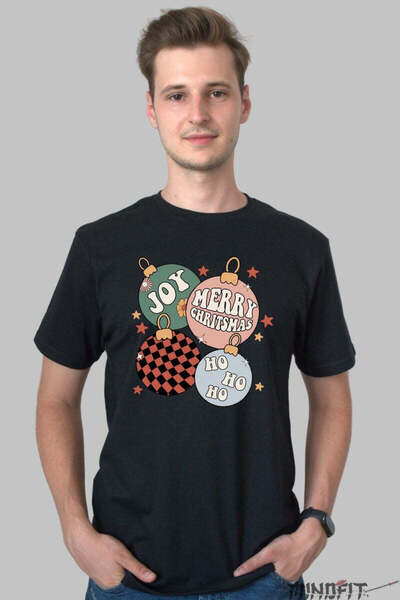 GILDAN Tricou De Craciun Globuri Festive Joy Ho Ho Ho Barbat