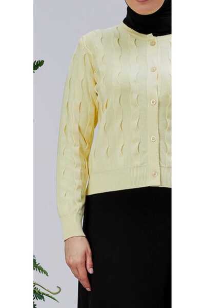 QUAWEAR Κοντή ζακέτα με λαιμόκοψη με κρύο νήμα, ελαστικό ύφασμα Mercerized