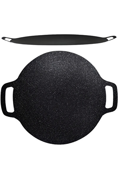 SDEPOT Placă de grătar rotundă coreeană, diametru 32 cm, neagră