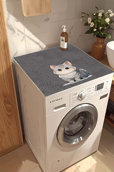 Mahita Home Yıkanabilir Kaymaz Tabanlı Çamaşır Makinesi Örtüsü Modern Kullanı...