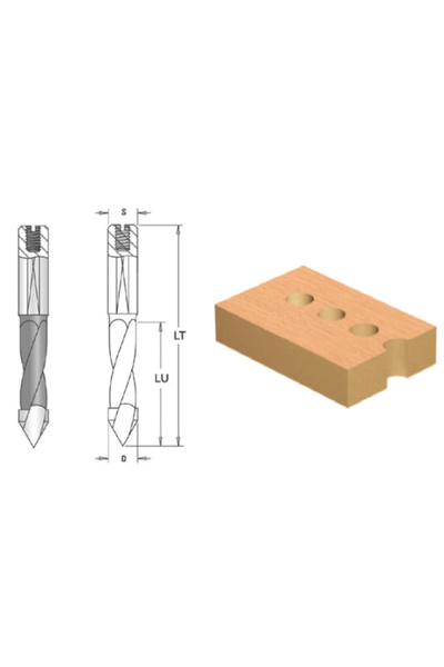 ELBE Burghiu CMS gauri strapunse coada cilindrica aplatisata surub reglaj D6x35x70 Z2 DR
