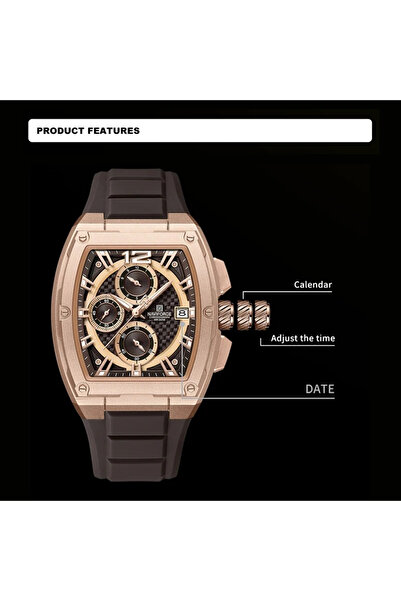 Naviforce 8050 Ανδρικό Ρολόι Black-Rose – Αθλητικό Σχεδιασμός, Πολλαπλές Λειτουργίες, Ένδειξη Ημερομηνίας