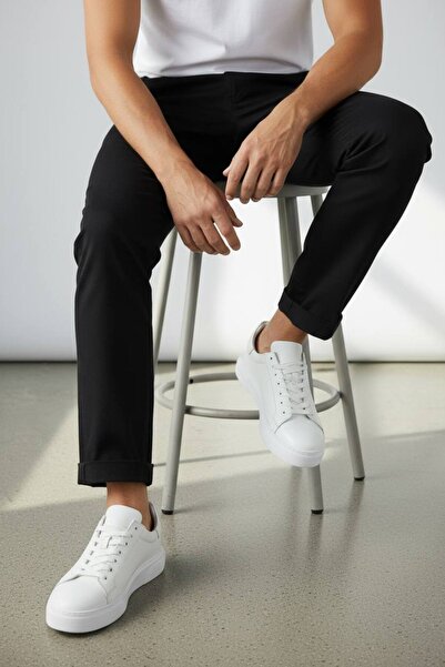 İST FİDAN KUNDURA Men's Daily Lace-Up 100% Genuine Leather Flexible Sole Casual Shoes