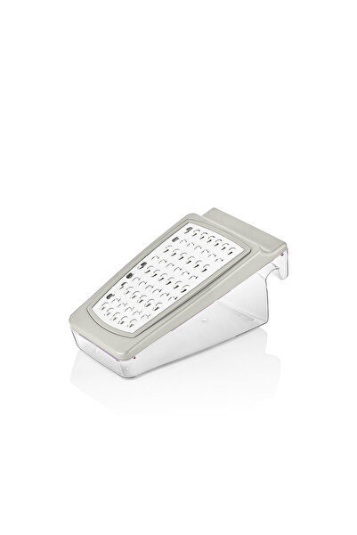 Mons 2-Blade Grater with Bowl Qlux Ideas Stainless Steel Grater L-00669 (White) Bpa-Free Grater