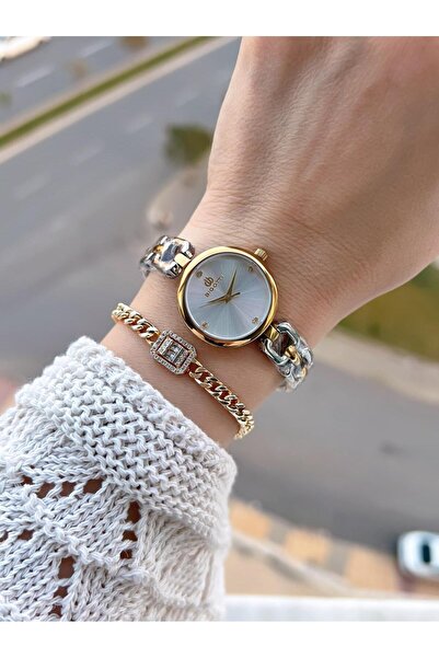 Bigotti Mini Vintage Case Steel Band 2 Years Warranty 3 Atm Women Wristwatch+Bracelet Ybg.10654.1