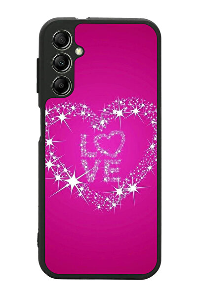 Aksel Kılıf متوافق مع هاتف سامسونج جالاكسي A14 مطبوع، أسود غير لامع، سيليكون ...