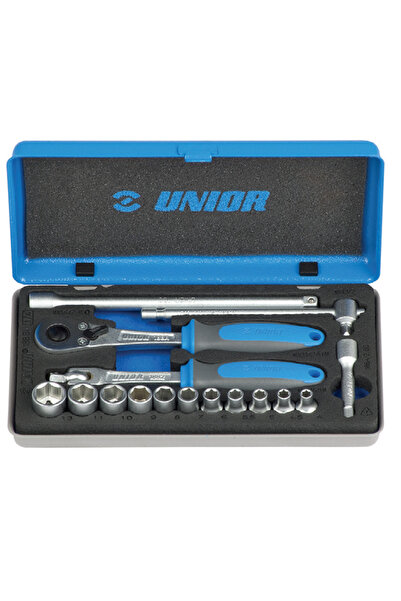 Unior 188BI Trusa capete chei tubulare 1/4'' in cutie metalica