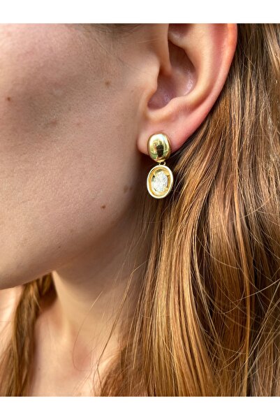 Hora Xuping Gold Baget Detaylı Küpe