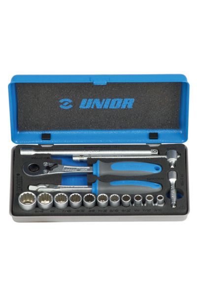 Unior 188BI6P16INCH Trusa capete chei tubulare 1/4'' in cutie metalica/16 pcs