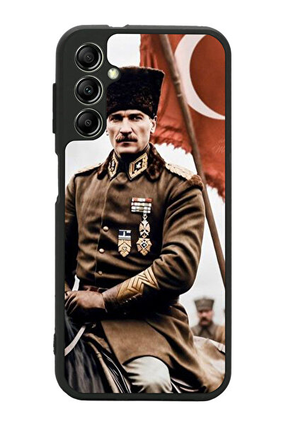 Aksel Kılıf متوافق مع هاتف سامسونج جالاكسي A14 مطبوع، أسود غير لامع، سيليكون ...