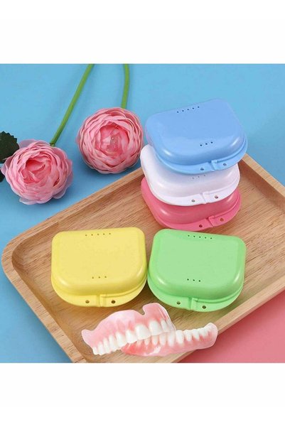Generic Retainer Case Set with Air Vent Holes - Travel Storage Box for Dentur...