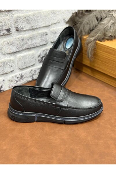 UMUT AYAKKABI Genuine Leather Orthopedic Heel Gel Large Size Men's Shoes