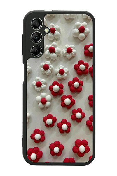 Aksel Kılıf متوافق مع هاتف سامسونج جالاكسي A14 مطبوع، أسود غير لامع، سيليكون ...