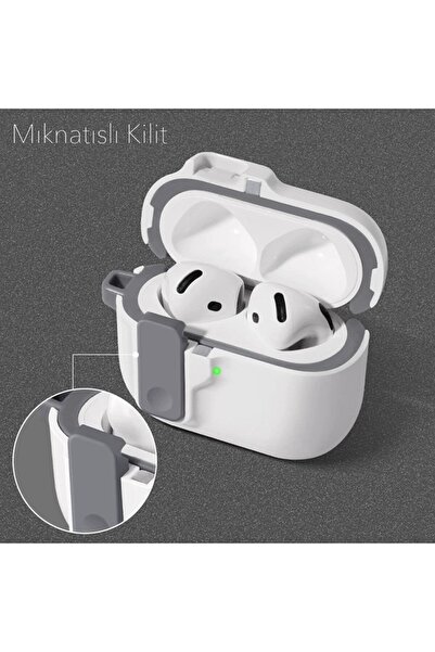 UnDePlus Apple Airpods Pro 3. Nesil ile uyumlu Kılıf Standlı Kilitli TPU Premium Matte Trip Case