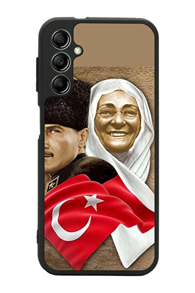 Aksel Kılıf متوافق مع هاتف سامسونج جالاكسي A14 مطبوع، أسود غير لامع، سيليكون ...