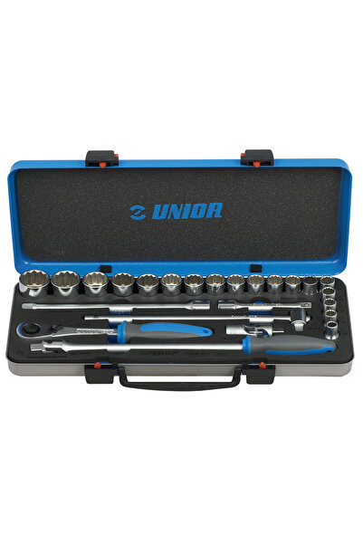 Unior Trusa capete chei tubulare 1/2'' in cutie metalica