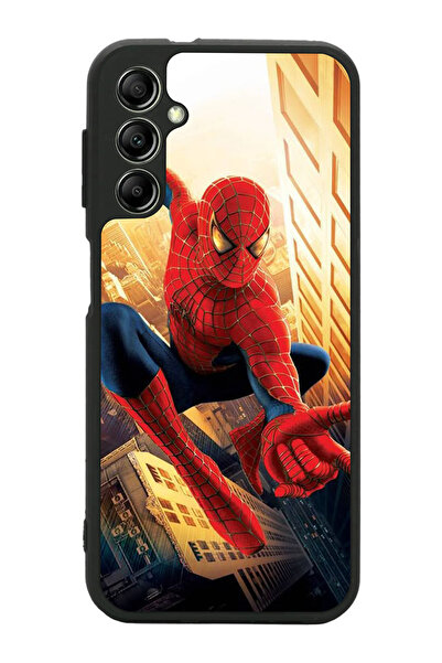 Aksel Kılıf متوافق مع هاتف سامسونج جالاكسي A14 مطبوع، أسود غير لامع، سيليكون ناعم، واقي، غطاء ممتص للصدمات، حافظة