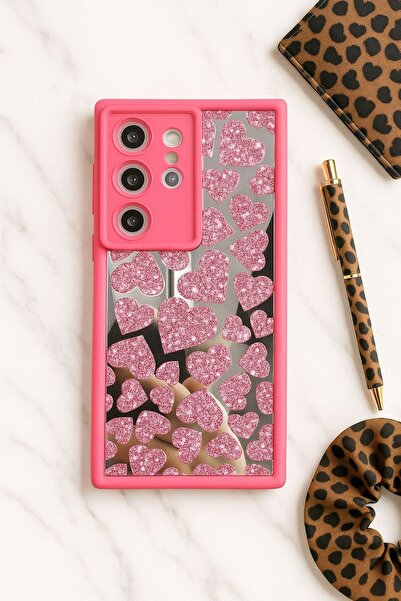 madamcase SAMSUNG S20 FE FUŞYA RENK LEOPAR DESENLİ AYNALI KAMERA KORUMALI SİL...