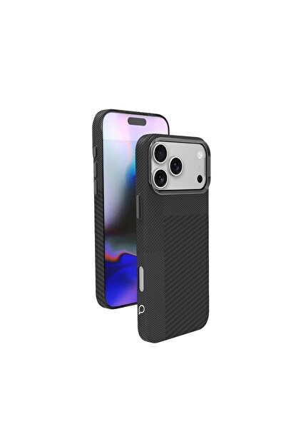 Piili حافظة آيفون 17 من سلسلة كيفلار ماجسيف - أسود ديميتول