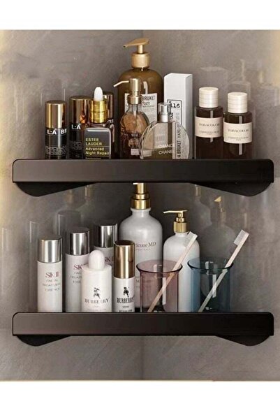 Generic 2-Pieces Carbon Steel Bathroom Shelf Shower Shampoo Soap Organizer Wa...
