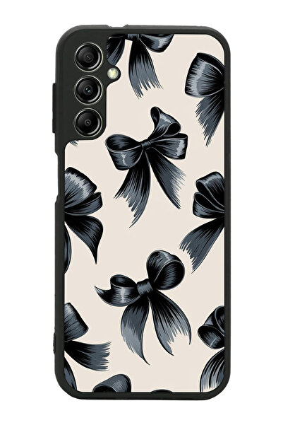 Aksel Kılıf متوافق مع هاتف سامسونج جالاكسي A14 مطبوع، أسود غير لامع، سيليكون ...