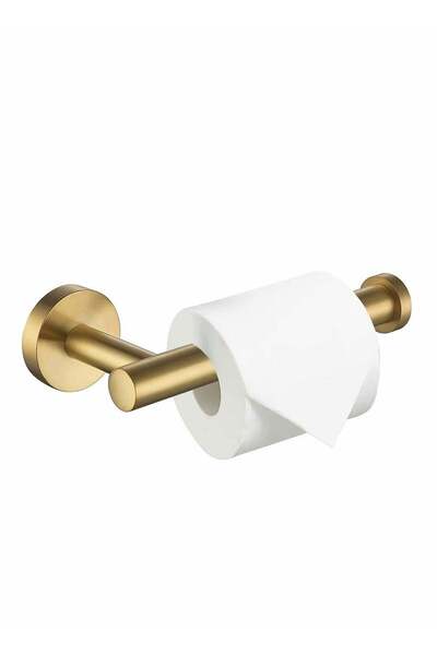 Generic Modern Brushed Gold Toilet Paper Holder Wall Mount Stainless Steel - Durable Bathroom Fixture for H