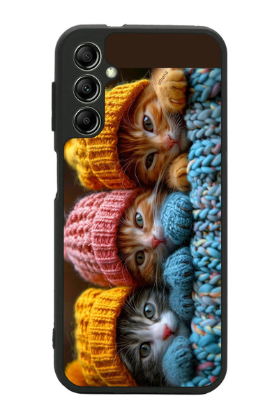 Aksel Kılıf متوافق مع هاتف سامسونج جالاكسي A14 مطبوع، أسود غير لامع، سيليكون ...